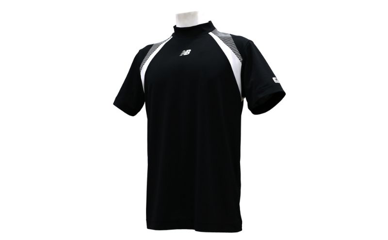 ニューバランスゴルフ ウェア 半袖 モックネックシャツ メンズ UVカット ブラック 012-6166002