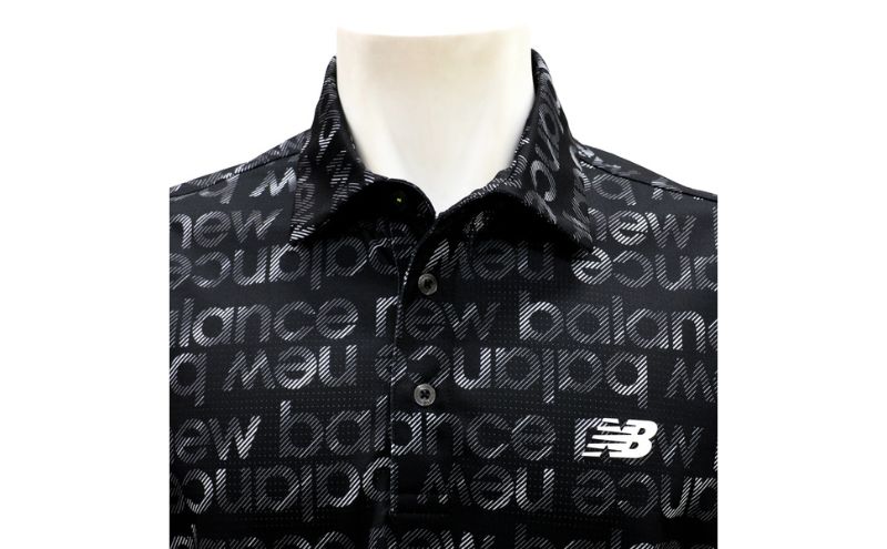 ニューバランスゴルフ ウェア 半袖 ポロシャツ メンズ 通気性 ブラック 012-6168007