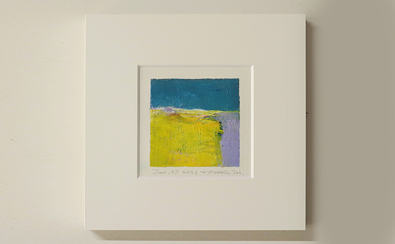 Hiroshi Matsumoto 油彩画 ”Jan. 27, 2021” オリジナル額装(ガラスなし)