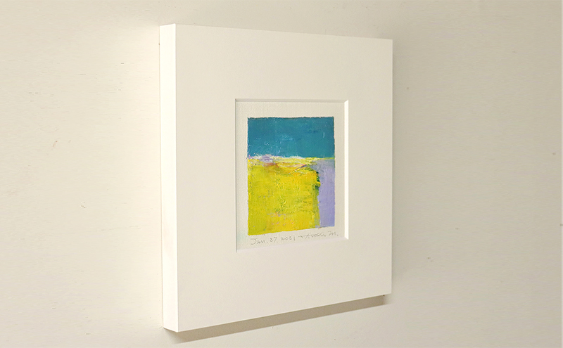 Hiroshi Matsumoto 油彩画 ”Jan. 27, 2021” オリジナル額装(ガラスなし)