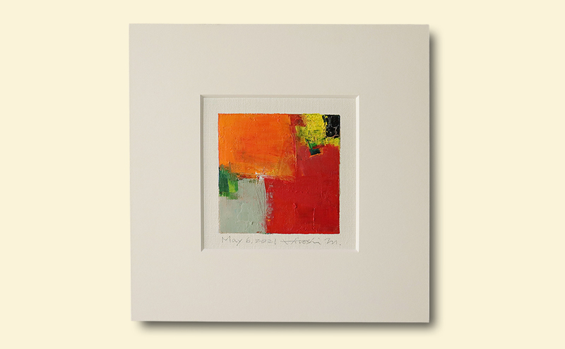 Hiroshi Matsumoto 油彩画 ”May 6, 2021” オリジナル額装(ガラスなし)