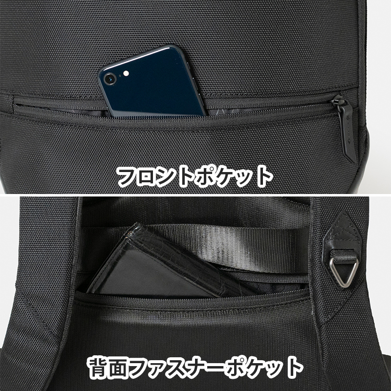 Floe ワーク＆デイリーバックパック M_No.8860677(ブラック)  リュック 黒 通勤 通学 社会人 学生 出張 PCが入る A4サイズ対応 ファイル収納 エキスパンダブル機能 日本製 国産 yezoLABO
