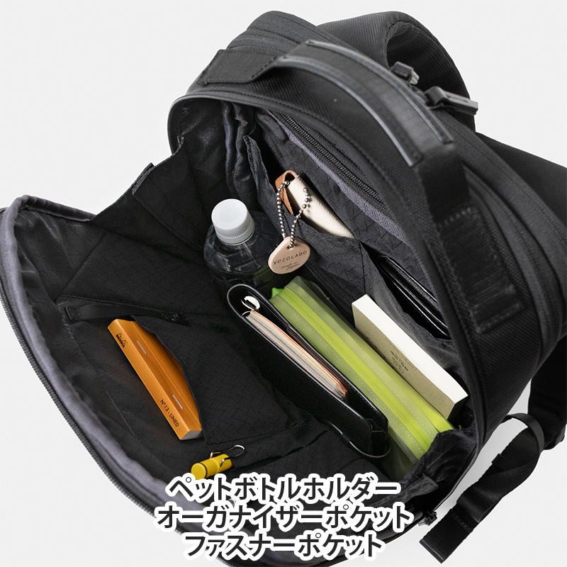 Floe ワーク＆デイリーバックパック M_No.8860677(ブラック)  リュック 黒 通勤 通学 社会人 学生 出張 PCが入る A4サイズ対応 ファイル収納 エキスパンダブル機能 日本製 国産 yezoLABO