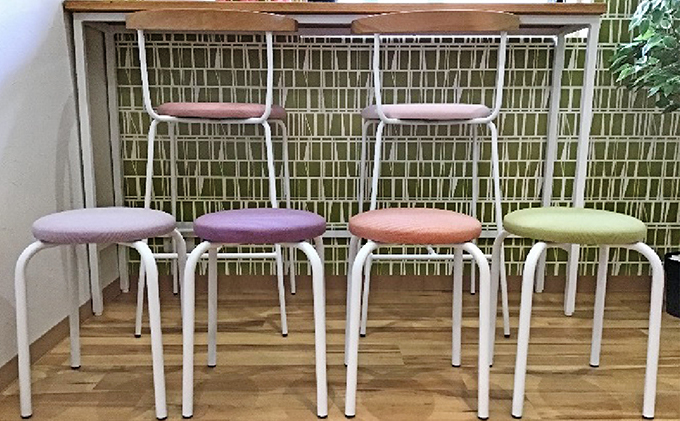 スイーツカラーのミニスツール（イス）4脚セット 雑貨 日用品 インテリア 