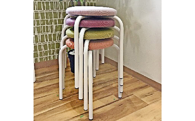 スイーツカラーのミニスツール（イス）4脚セット 雑貨 日用品 インテリア 