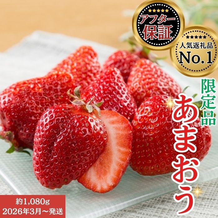 福岡県新宮町のふるさと納税 人気１位獲得謝礼品★限定品★あまおう約１，０８０g（先行受付／２０２６年３月以降発送）.A1609【あまおう】