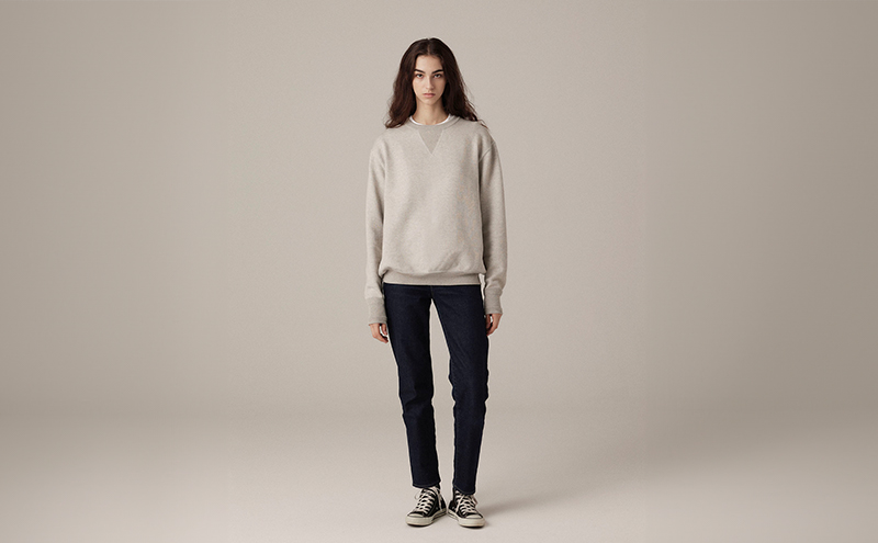 ニット アンユースレス クルーネックスニット 服 洋服 ファッション 耐久性 上品 コーマ糸 無撚糸コットン 洗濯可能 墨田区 東京都