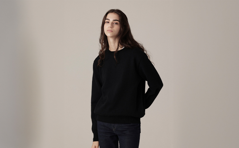 ニット アンユースレス クルーネックスニット 服 洋服 ファッション 耐久性 上品 コーマ糸 無撚糸コットン 洗濯可能 墨田区 東京都