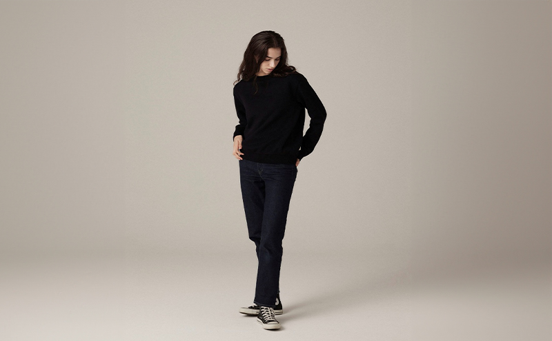 ニット アンユースレス クルーネックスニット 服 洋服 ファッション 耐久性 上品 コーマ糸 無撚糸コットン 洗濯可能 墨田区 東京都