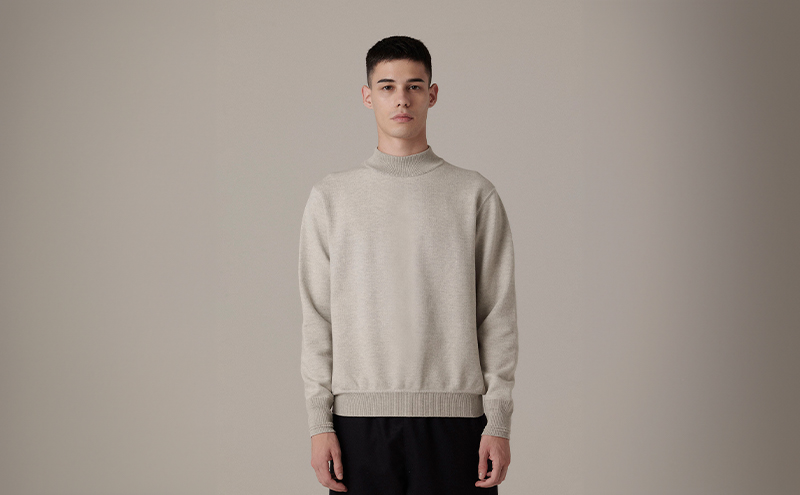 ニット アンユースレス モックネックスニット 服 洋服 ファッション 耐久性 上品 コーマ糸 無撚糸コットン 洗濯可能 墨田区 東京都