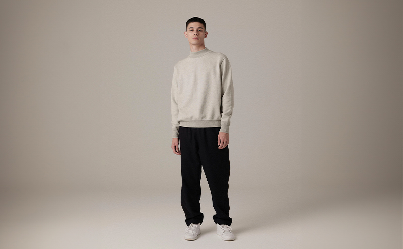 ニット アンユースレス モックネックスニット 服 洋服 ファッション 耐久性 上品 コーマ糸 無撚糸コットン 洗濯可能 墨田区 東京都