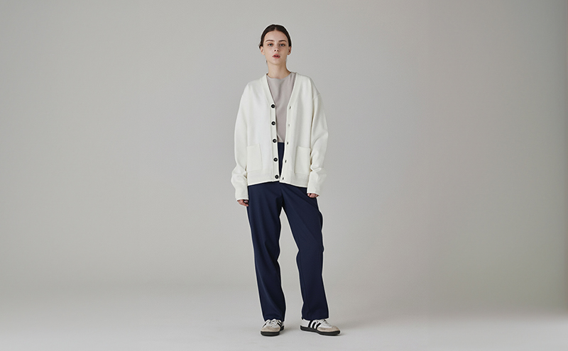 カーディガン アンユースレス スニットカーディガン 服 洋服 ファッション 耐久性 上品 コーマ糸 無撚糸コットン 洗濯可能 墨田区 東京都