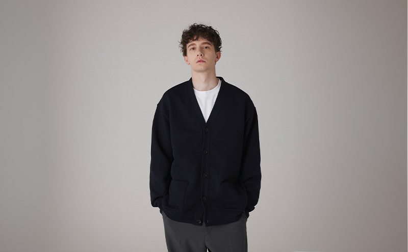 カーディガン アンユースレス スニットカーディガン 服 洋服 ファッション 耐久性 上品 コーマ糸 無撚糸コットン 洗濯可能 墨田区 東京都