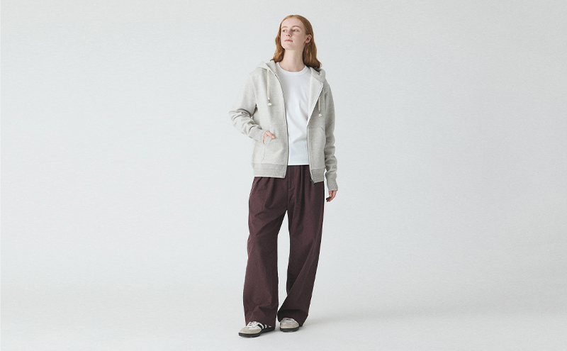 パーカー アンユースレス ジップアップ スニットパーカー 服 洋服 ファッション 耐久性 上品 コーマ糸 無撚糸コットン 洗濯可能 墨田区 東京都