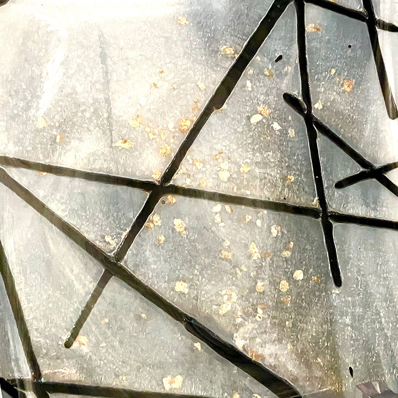 【皿】おもてなし皿　和モダン　ガラス皿　乳白・金彩　小皿4枚セット　F