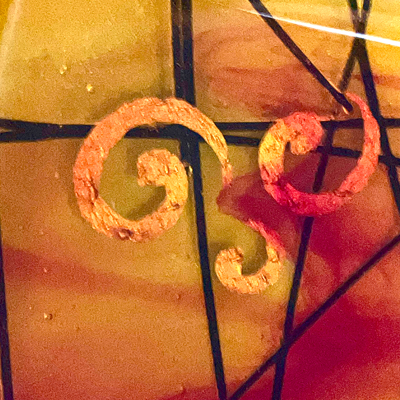 【皿】おもてなし皿　和モダン　ガラス皿　赤・黄・金彩　長皿1枚・小皿2枚セット　G