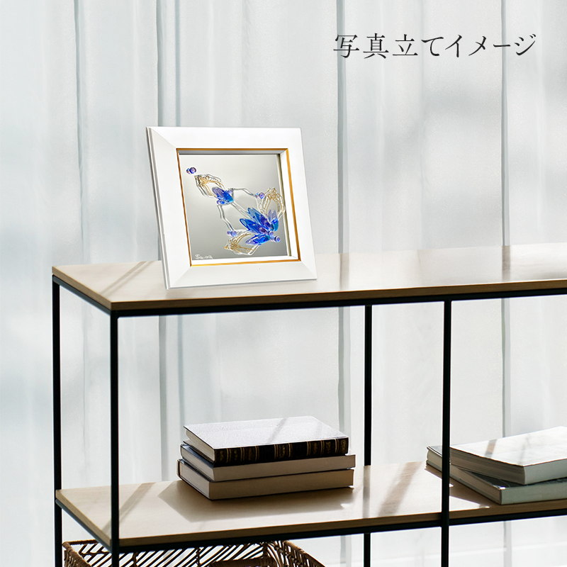 【壁飾り】インテリア　ガラスアート　花ゆめ風F