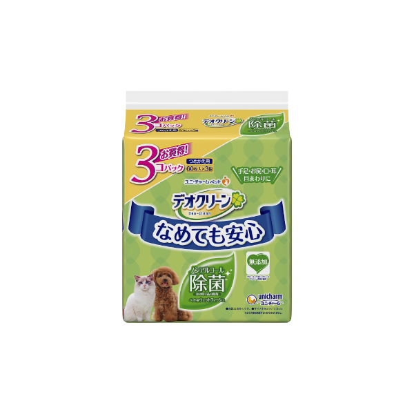 デオトイレ 消臭・抗菌 シート ナチュラルガーデン 20枚×4 デオクリーン ノンアルコール 除菌 ウェットティッシュ 詰替用 (60枚×3個P)×2 ペットシーツ ペットシート トイレ 猫 猫用トイレ ペット 清潔 ユニ・チャーム 愛猫用 ペット用品