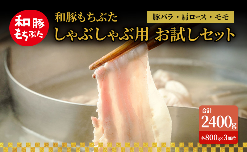 和豚もちぶた お試しセット しゃぶしゃぶ用 2400g 800g×3部位  豚バラ 肩ロース モモ