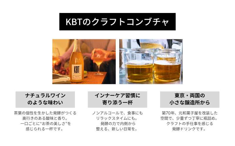 発酵飲料コンブチャ【KBT】煎茶・ホーリーバジル　720ml 各1本（2本セット）｜健康 美容 腸内環境 免疫 添加物不使用 国内製造