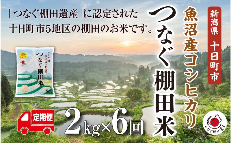 【定期便／全6回】精米2kg　令和7年産新潟県十日町市魚沼産コシヒカリ「つなぐ棚田米」 米 こしひかり 精米 定期 十日町市