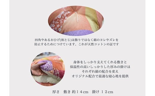 ふとん打ち直し（シングルサイズ）　洋柄・さくらリズム柄　2枚組【CW131W】