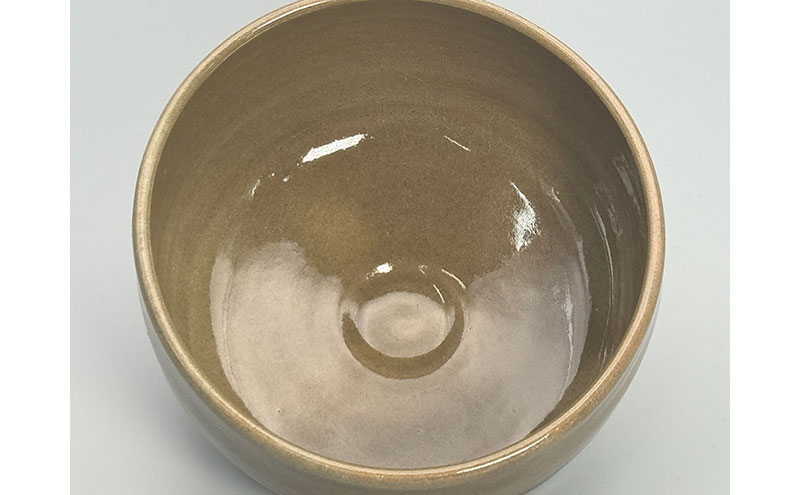 虫明焼 灰釉赤富士茶碗(黒井千左 作) 工芸品 食器 茶碗 お茶碗