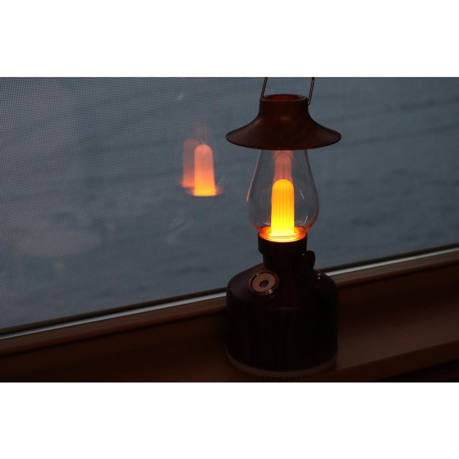 ランタン LED 加湿器 充電式 木目調 連続点灯50時間 照明 調光 LEDランタン アンティーク コードレス 小型 コンパクト アウトドア キャンプ アロマディフューザー ランタン・ミスト おしゃれ SunRuck SR-LAH010-DW