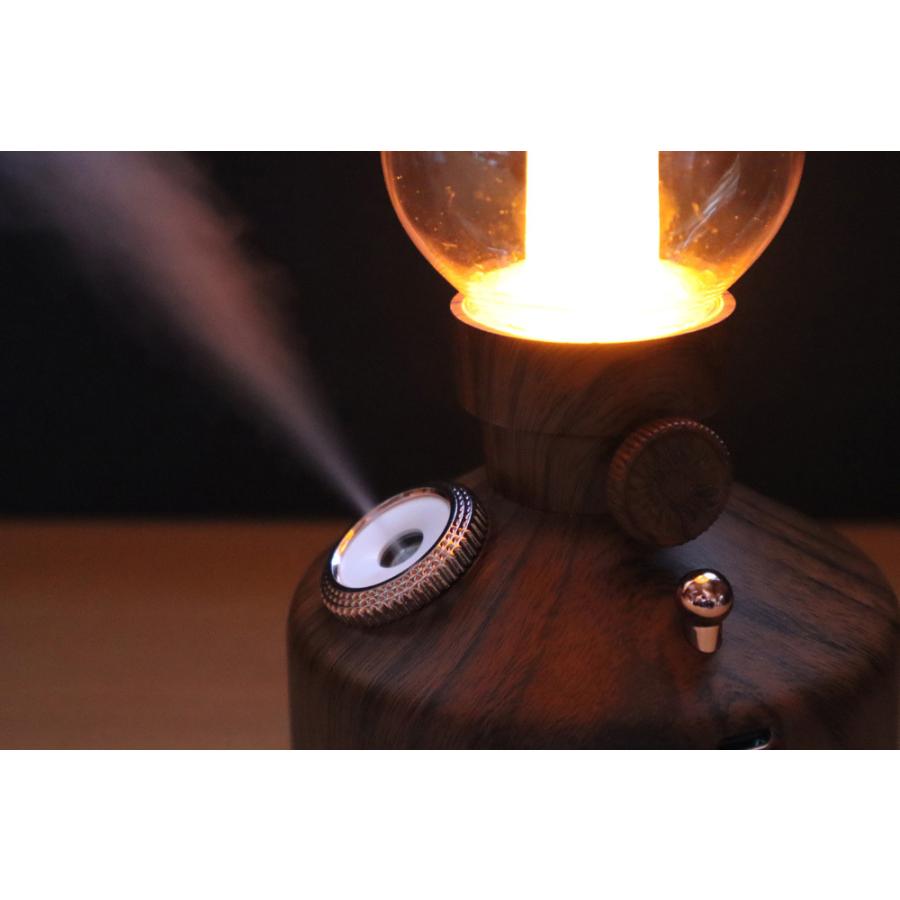 ランタン LED 加湿器 充電式 木目調 連続点灯50時間 照明 調光 LEDランタン アンティーク コードレス 小型 コンパクト アウトドア キャンプ アロマディフューザー ランタン・ミスト おしゃれ SunRuck SR-LAH010-DW