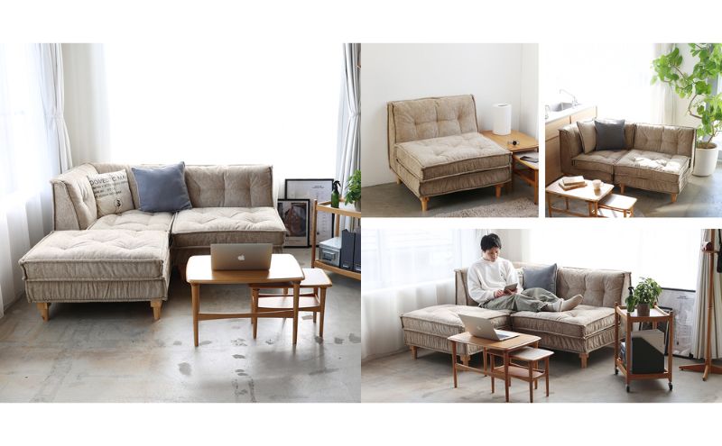 期間限定寄附額 ソファ Herit. Block Sofa 3点セット インテリア 家具 おしゃれ 日用品 市場家具