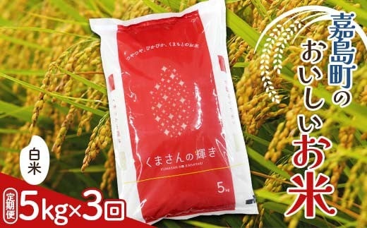 FK7-0224_【3カ月定期】【令和7年度産】【先行予約】嘉島町のおいしいお米（くまさんの輝き/白米） 5kg