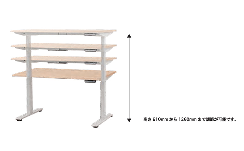 WORK STUDIO コンパクト電動昇降デスク DD-WC13060-NLW 机 デスク リモートワーク 在宅 テレワーク パソコンデスク 電動 昇降 ワークデスク 収納 書斎 静岡 袋井市