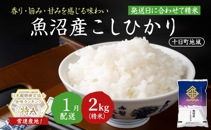 【令和7年産米】魚沼産こしひかり(十日町地域) 精米 2kg 1月配送 お米 精米 こめ ご飯 白米 旧：五郎兵衛