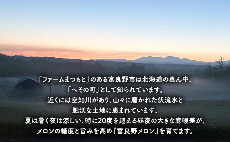【2026年夏発送】厳選ふらのメロン 赤肉 1玉（2.0～2.5kg）糖度15度以上 [ファームまつもと] メロン 赤肉メロン フルーツ 果物 新鮮 甘い 贈り物 ギフト  ジューシー ブランドメロン 夏 北海道 富良野