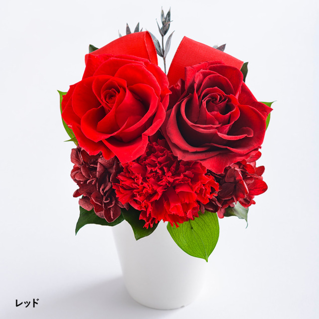 バラとリボンのアレンジメント 花 お花 プリザーブドフラワー ギフト プレゼント お祝い 誕生日 お供え アレンジ インテリア 東京都 墨田区