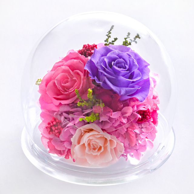 ガラスドームL 花 お花 プリザーブドフラワー ギフト プレゼント お祝い 誕生日 お供え アレンジ インテリア 東京都 墨田区