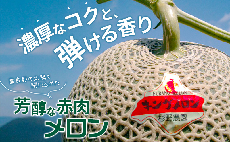 富良野産 キングメロン 大玉 1玉 特秀品(2.3kg以上) 赤肉 メロン 富良野メロン 果物 フルーツ 甘い ジューシー 新鮮 ブランドメロン 贈り物 ギフト おやつ 夏 北海道 富良野市