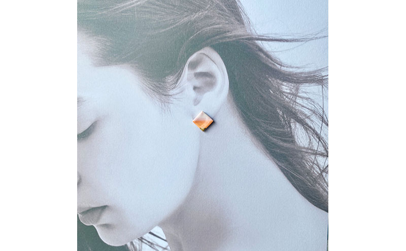 茅ヶ崎市 湘南 陶磁器 上品 かわいい レディース ギフト プレゼント 誕生日 母の日 お祝い サマーギフト ゴールド 金 アート アクセサリー Artopus.SHONAN イヤリング ホライズン