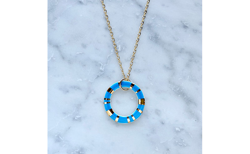 茅ヶ崎市 湘南 陶磁器 上品 かわいい レディース ギフト プレゼント 誕生日 母の日 お祝い サマーギフト ゴールド 金 アート アクセサリー Artopus.SHONAN ネックレス 日の輪