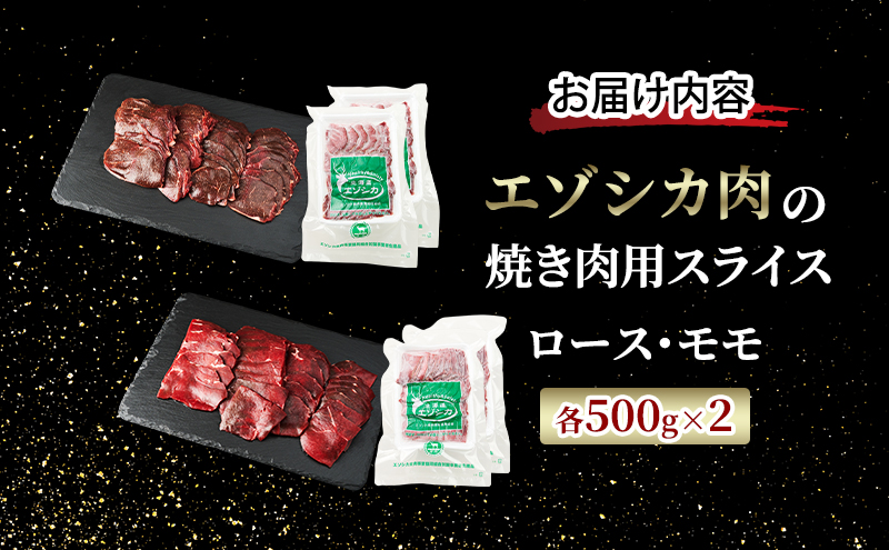 エゾシカ肉 焼き肉用 (ロース、モモ) 2kg　 肉 お肉 鹿 シカ 鹿肉 シカ肉 えぞ鹿肉 エゾ鹿肉 ジビエ 焼肉 バーベキュー BBQ 冷凍 北海道産 北海道 南富良野町