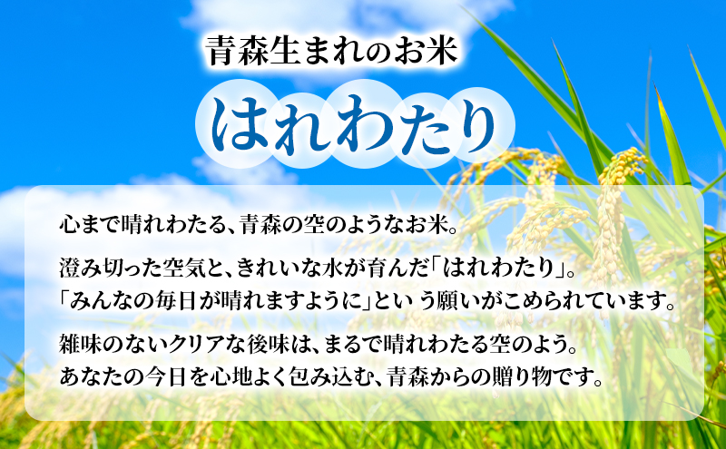 【3ヶ月定期便】【令和8年産新米先行予約】はれわたり 5kg ×3回 計15kg 米 お米 白米 精米 ブランド米 単一原料米 5キロ 青森県産 はれわたり 青森県 鰺ヶ沢町