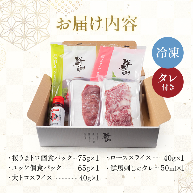 FKK19-975_鮮馬刺しスライス4種バラエティーセット 馬刺し 赤身 肉 馬肉