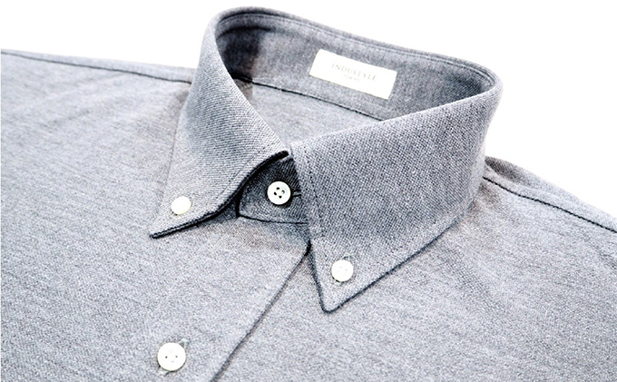 シャツ グレー メンズ S/M/L/XL 長袖 INDUSTYLE TOKYO 動体裁断 丸和繊維工業 ノーアイロン カジュアルシャツ カジュアルシャツ長袖 カジュアルシャツメンズ ボタンダウンシャツ ファッション 宇宙 すみだモダン 東京 東京都 墨田区