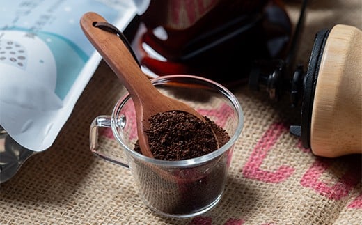 【定期便】雪町コーヒー 粉（100g）5個セット×6回 自家焙煎 低温貯蔵 エチオピア 北海道 沼田町 n-0130