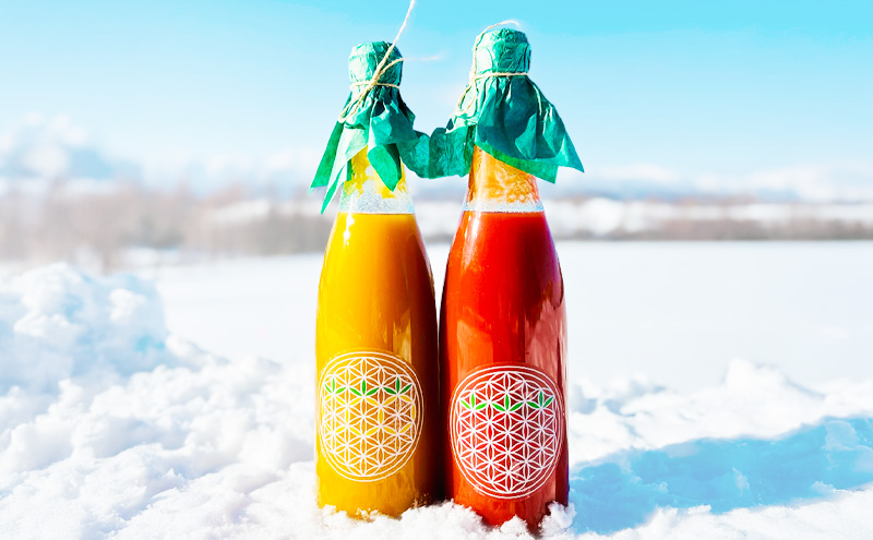 完熟 ミニトマト 100% ストレートジュース  720ml×2本[赤・黄セット] 阿部農園 トマトジュース トマト ミニトマト ジュース 濃厚 野菜 飲料 ソフトドリンク 瓶 北海道 富良野市