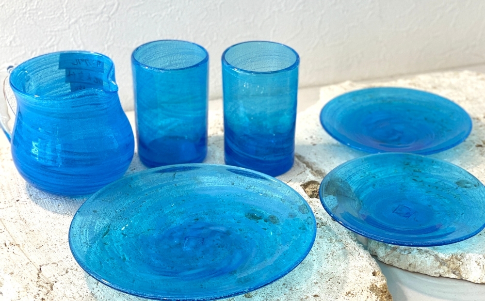 琉球ガラス　泡ガラス　菓子入れ　大 沖縄 奥原硝子製造所 琉球ガラス 民藝品 菓子入れ 特大 クリア