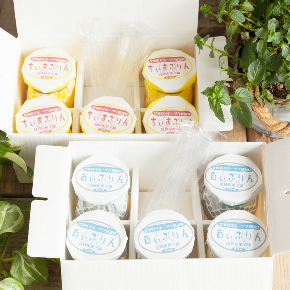 12-307 【バレンタインデー】焼きちぃずぷりん・濃厚な白いぷりん（各５個）