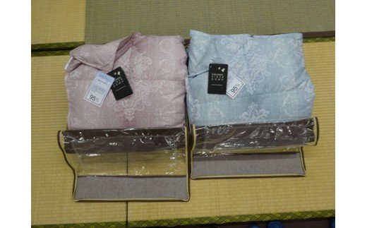 羽毛の宝石　アイダーダックダウン95%300g入り　羽毛肌布団「セーヌ」春夏用（ブルー）【CW54W】