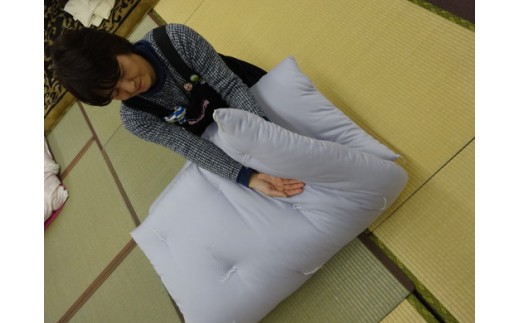 明治6年創業　ワタセ工場直売　コットンの王様エジプト綿入り敷ふとん（ブルー）【CW58W】