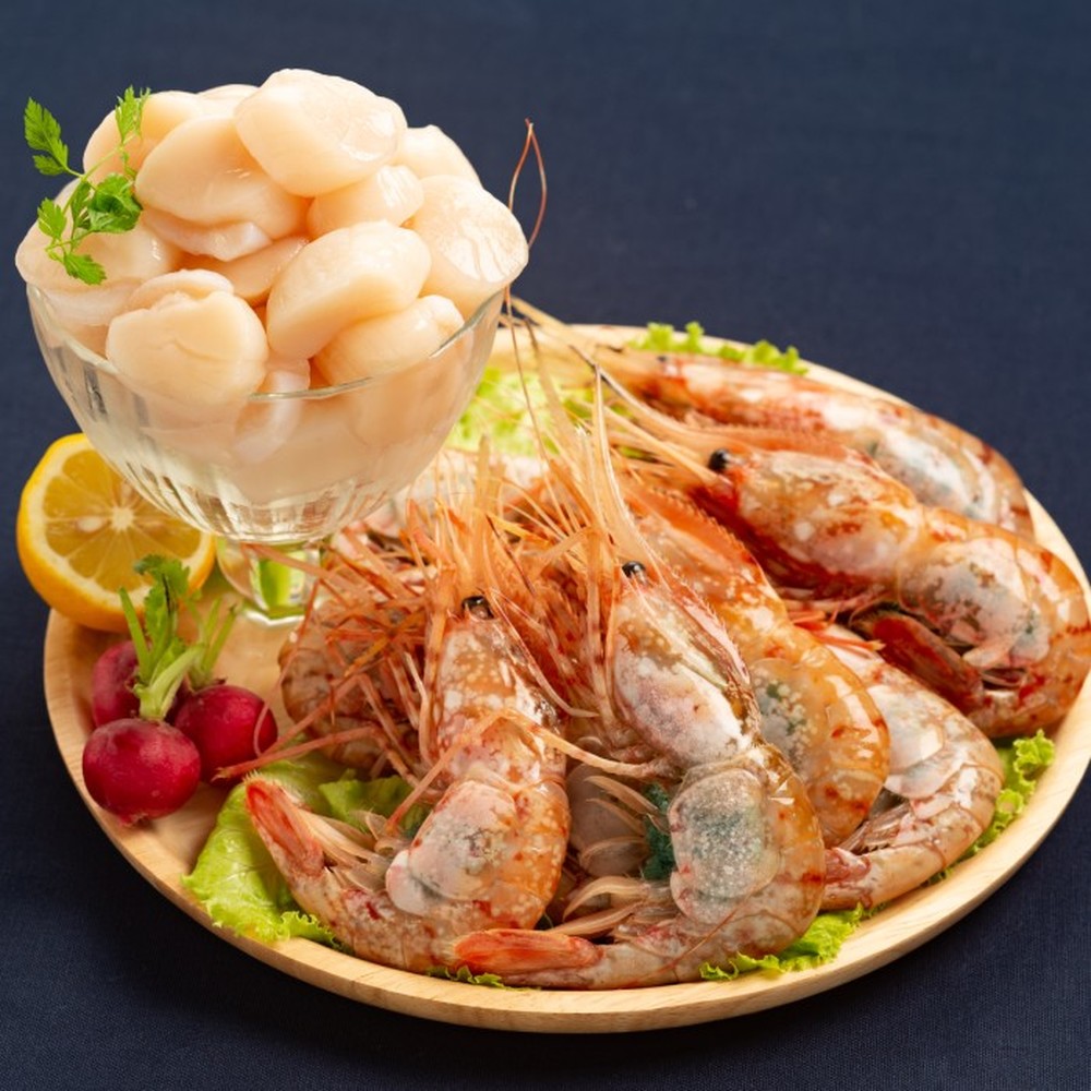 28-58 【バレンタインデー】オホーツク産ホタテ(400g)とぼたん海老(500g)セット